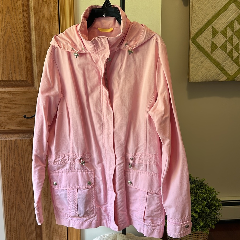 Lands' End Light Pink Jacket with Hood size small
